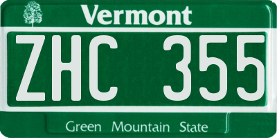 VT license plate ZHC355