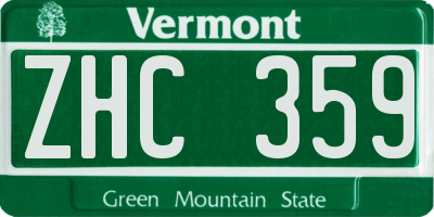 VT license plate ZHC359