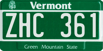 VT license plate ZHC361