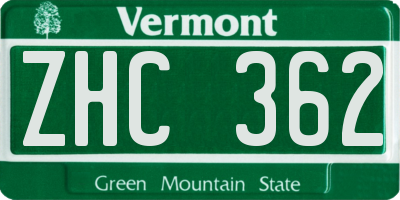 VT license plate ZHC362