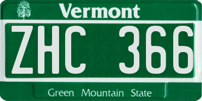 VT license plate ZHC366