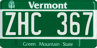 VT license plate ZHC367