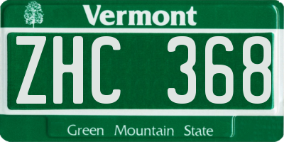 VT license plate ZHC368