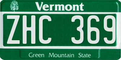 VT license plate ZHC369