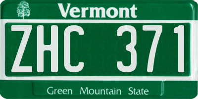 VT license plate ZHC371