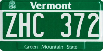 VT license plate ZHC372