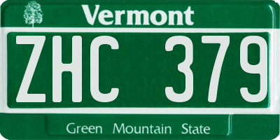 VT license plate ZHC379
