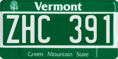 VT license plate ZHC391