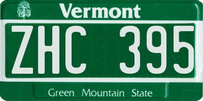 VT license plate ZHC395