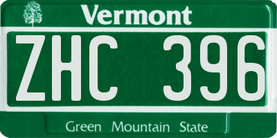 VT license plate ZHC396