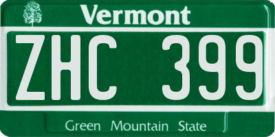 VT license plate ZHC399