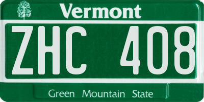 VT license plate ZHC408