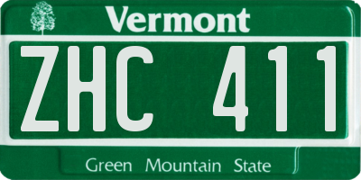 VT license plate ZHC411