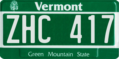 VT license plate ZHC417