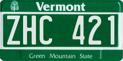VT license plate ZHC421