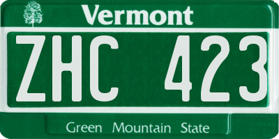 VT license plate ZHC423