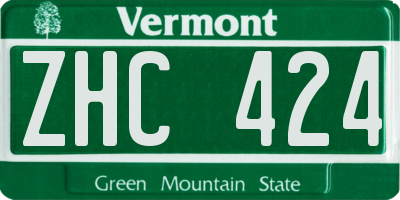 VT license plate ZHC424