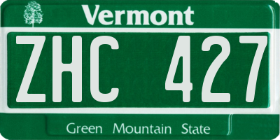 VT license plate ZHC427
