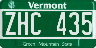 VT license plate ZHC435