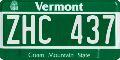 VT license plate ZHC437