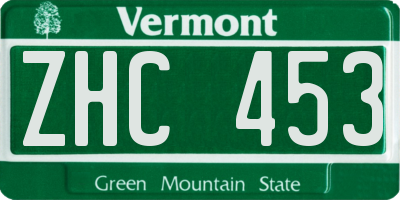 VT license plate ZHC453