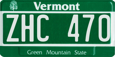 VT license plate ZHC470
