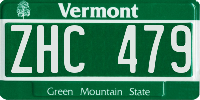 VT license plate ZHC479