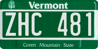 VT license plate ZHC481