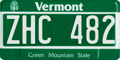 VT license plate ZHC482