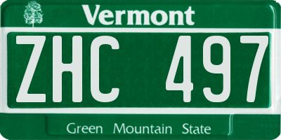 VT license plate ZHC497