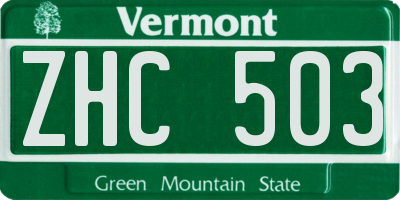 VT license plate ZHC503