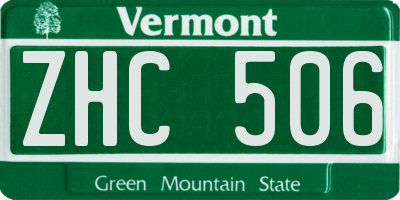 VT license plate ZHC506