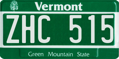 VT license plate ZHC515
