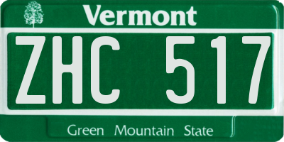 VT license plate ZHC517