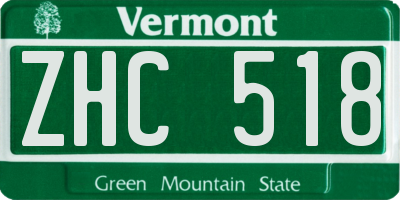 VT license plate ZHC518