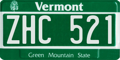 VT license plate ZHC521