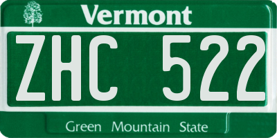 VT license plate ZHC522