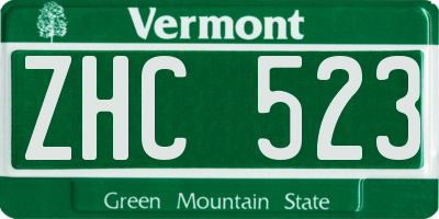 VT license plate ZHC523