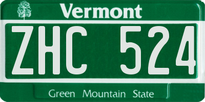 VT license plate ZHC524