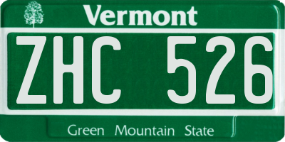 VT license plate ZHC526