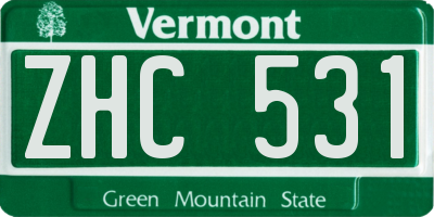 VT license plate ZHC531