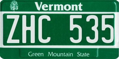 VT license plate ZHC535