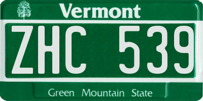 VT license plate ZHC539