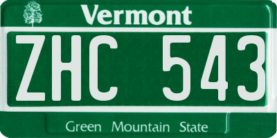 VT license plate ZHC543