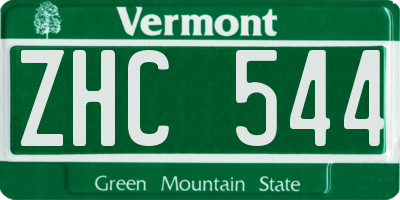 VT license plate ZHC544