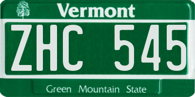 VT license plate ZHC545