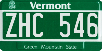 VT license plate ZHC546