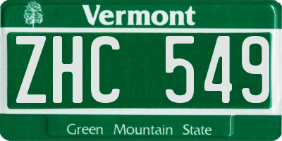 VT license plate ZHC549