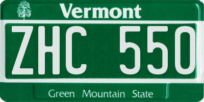 VT license plate ZHC550