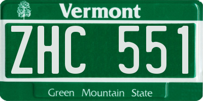 VT license plate ZHC551